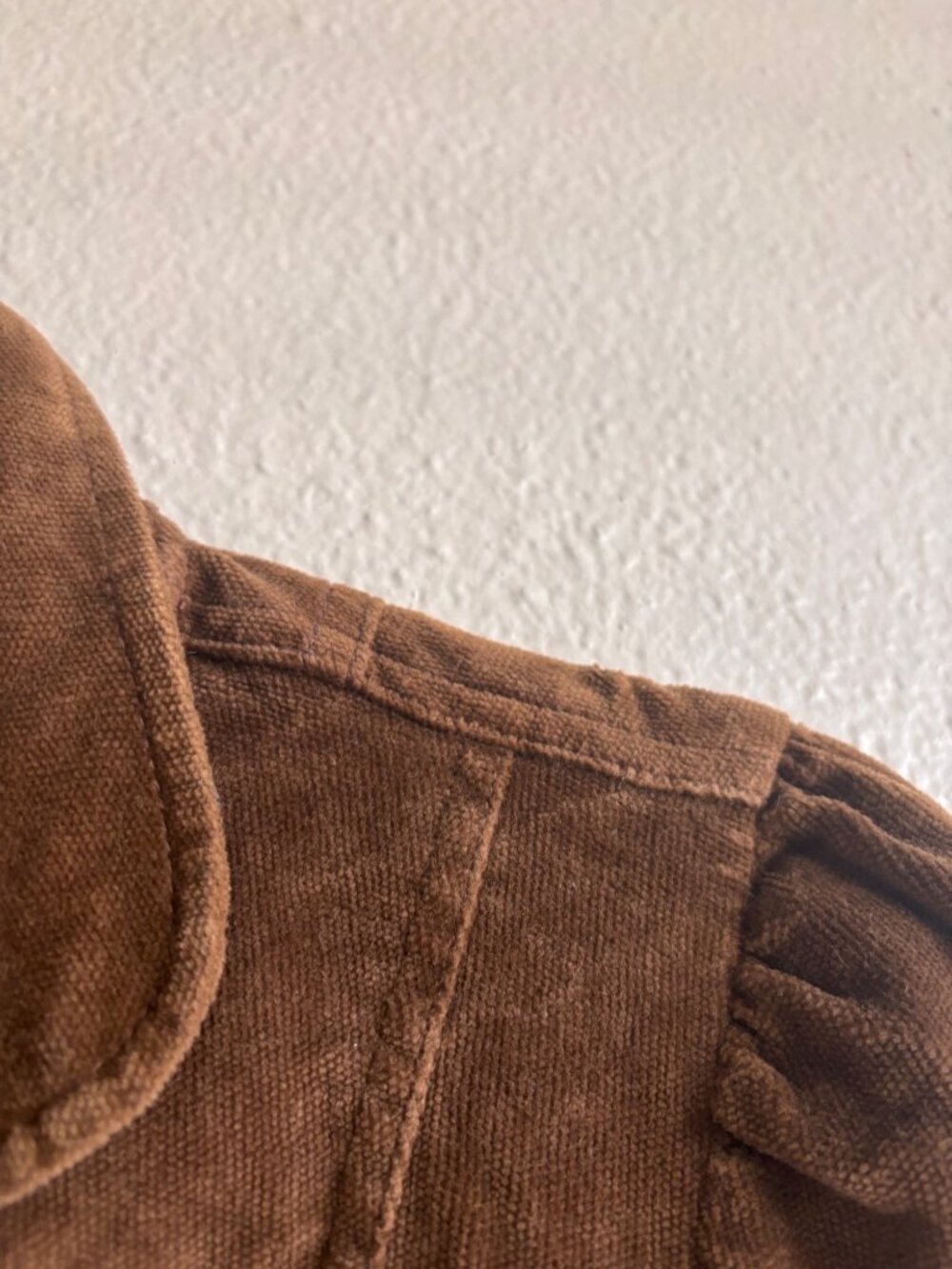 Vintage Y2K Bisou Bisou Fine Wale Corduroy Raw Hem Long Trench Jacket Brown - Picture 10 of 12